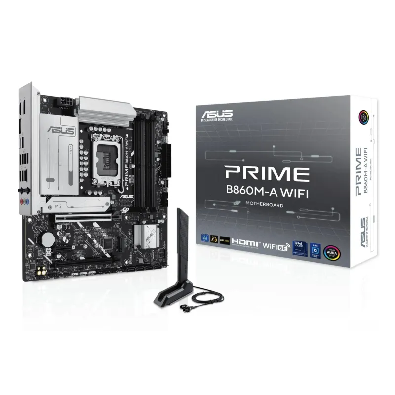 Mainboard-ASUS-Intel B860 Express-LGA1851-Micro-ATX-Memory DDR5-Memory slots 4-1xPCI-Express 4.0 1x-1xPCI-Express 4.0