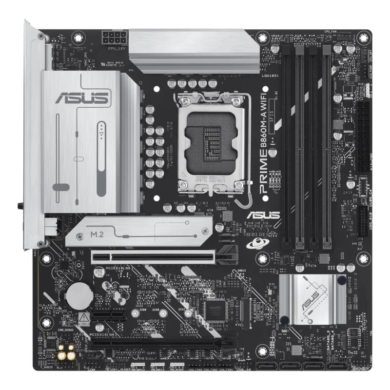 Mainboard-ASUS-Intel B860 Express-LGA1851-Micro-ATX-Memory DDR5-Memory slots 4-1xPCI-Express 4.0 1x-1xPCI-Express 4.0