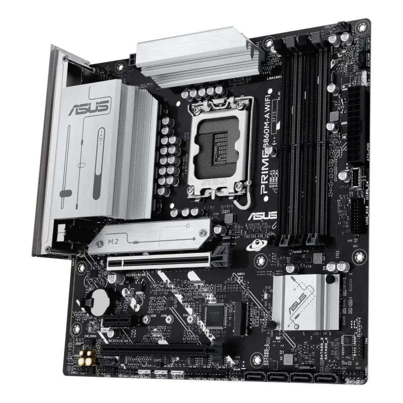 Mainboard-ASUS-Intel B860 Express-LGA1851-Micro-ATX-Memory DDR5-Memory slots 4-1xPCI-Express 4.0 1x-1xPCI-Express 4.0