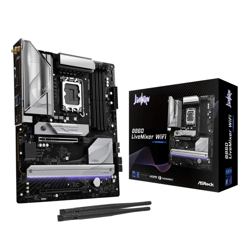 Mainboard-ASROCK-Intel B860 Express-LGA1851-ATX-Memory DDR5-Memory slots 4-1xPCI-Express 4.0 16x-1xPCI-Express 5.0