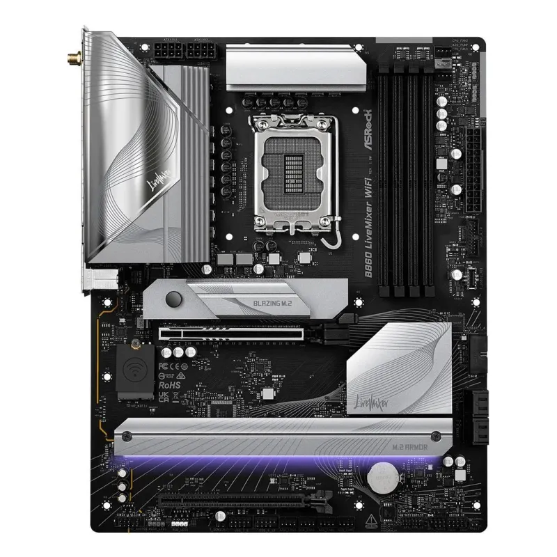 Mainboard-ASROCK-Intel B860 Express-LGA1851-ATX-Memory DDR5-Memory slots 4-1xPCI-Express 4.0 16x-1xPCI-Express 5.0