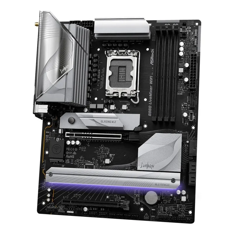 Mainboard-ASROCK-Intel B860 Express-LGA1851-ATX-Memory DDR5-Memory slots 4-1xPCI-Express 4.0 16x-1xPCI-Express 5.0