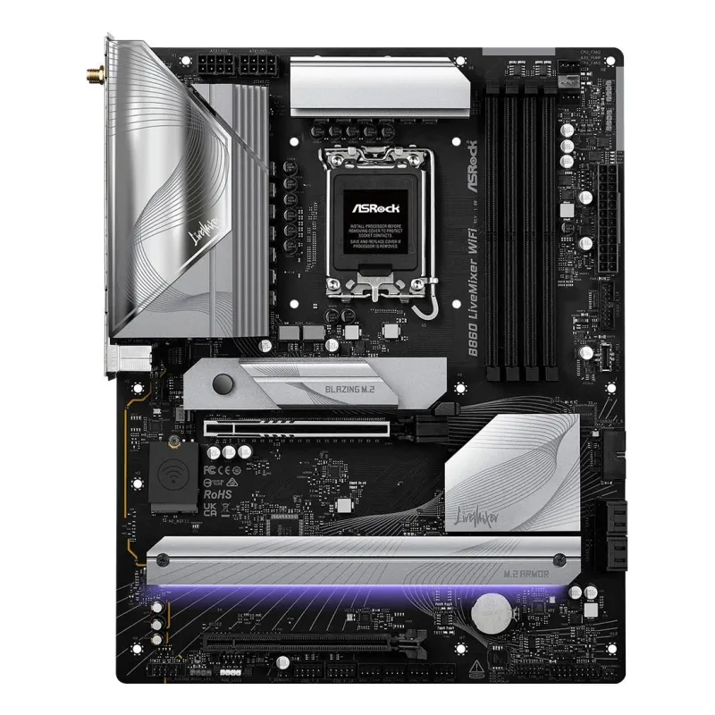 Mainboard-ASROCK-Intel B860 Express-LGA1851-ATX-Memory DDR5-Memory slots 4-1xPCI-Express 4.0 16x-1xPCI-Express 5.0