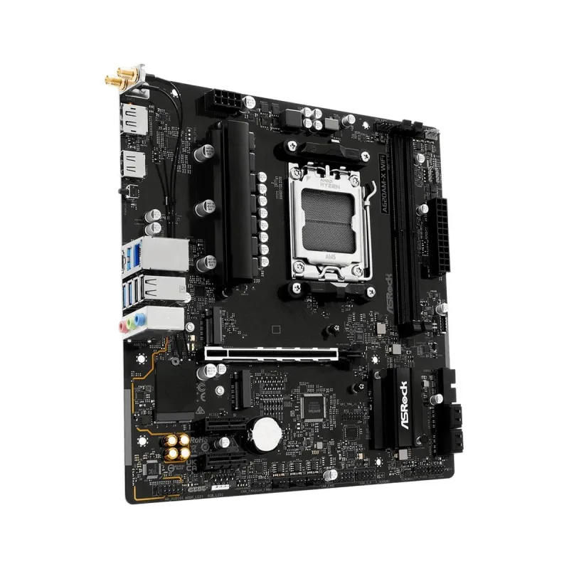 Mainboard-ASROCK-AMD A620-Socket AM5-micro ATX-RAM DDR5-SDRAM-2xSlots-Wi-Fi Yes-Bluetooth Yes-1xNumber of M.2 ,M,