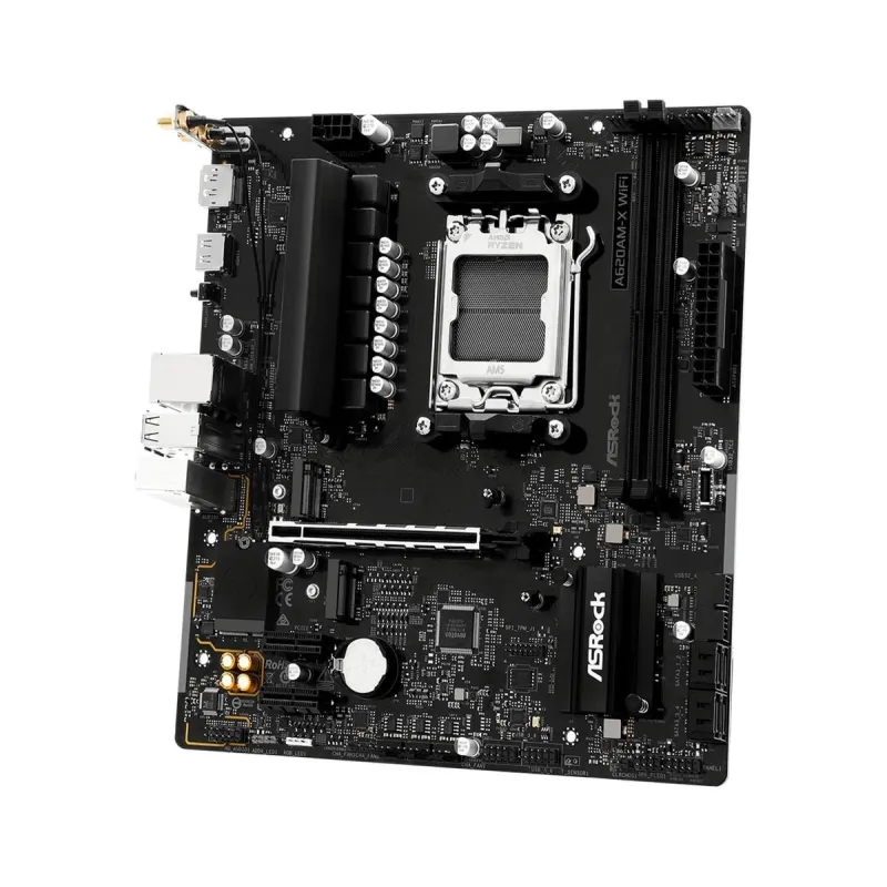 Mainboard-ASROCK-AMD A620-Socket AM5-micro ATX-RAM DDR5-SDRAM-2xSlots-Wi-Fi Yes-Bluetooth Yes-1xNumber of M.2 ,M,