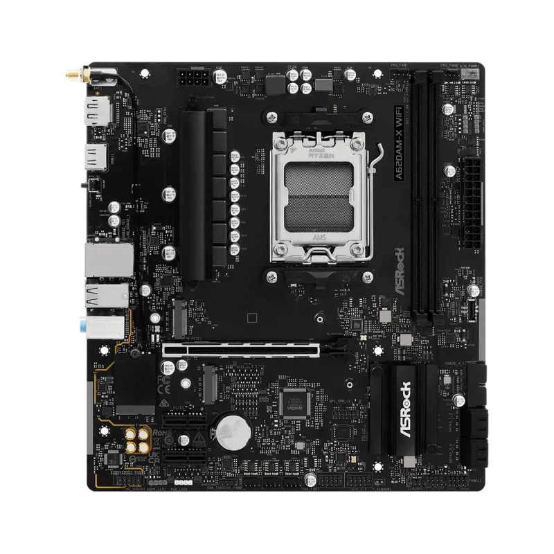 Mainboard-ASROCK-AMD A620-Socket AM5-micro ATX-RAM DDR5-SDRAM-2xSlots-Wi-Fi Yes-Bluetooth Yes-1xNumber of M.2 ,M,