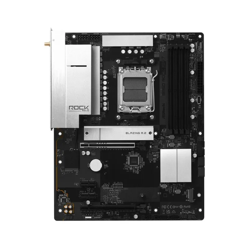 Mainboard-ASROCK-AMD B850-Socket AM5-ATX-RAM DDR5-SDRAM-4xSlots-Wi-Fi Yes-Bluetooth Yes-B850ROCKWIFI7