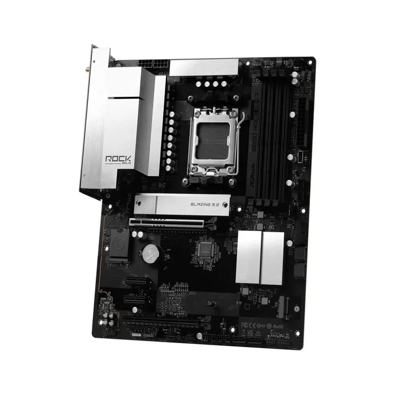 Mainboard-ASROCK-AMD B850-Socket AM5-ATX-RAM DDR5-SDRAM-4xSlots-Wi-Fi Yes-Bluetooth Yes-B850ROCKWIFI7