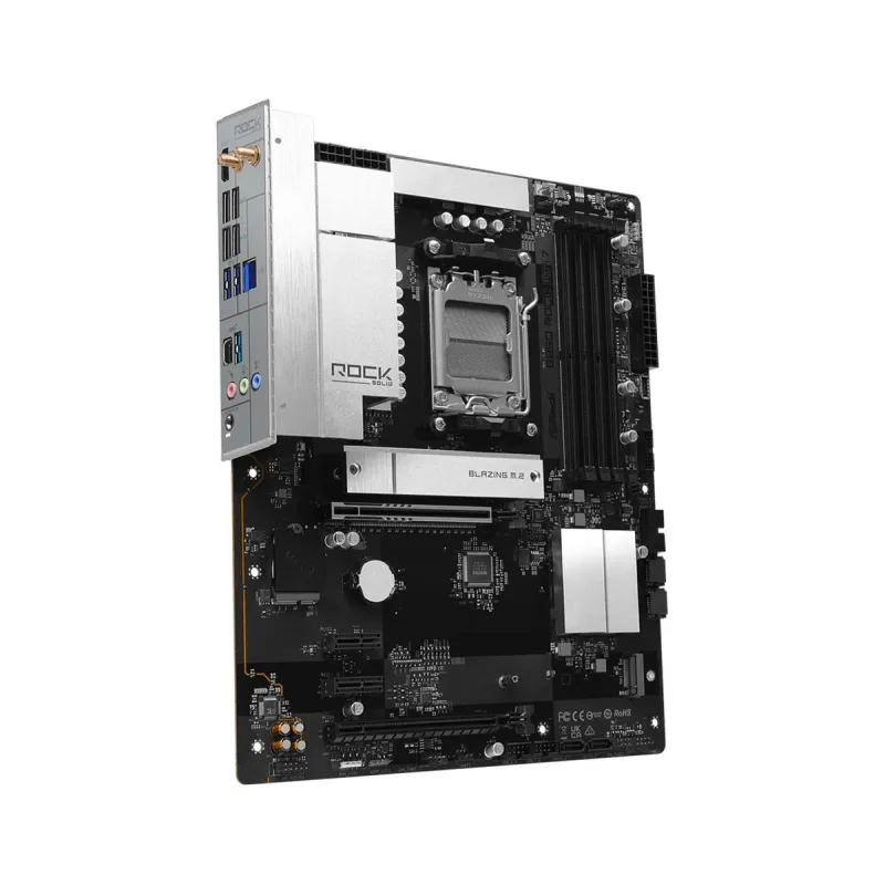 Mainboard-ASROCK-AMD B850-Socket AM5-ATX-RAM DDR5-SDRAM-4xSlots-Wi-Fi Yes-Bluetooth Yes-B850ROCKWIFI7