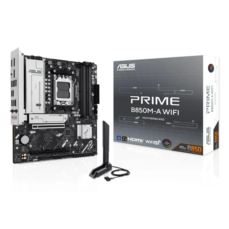 Mainboard-ASUS-AMD B850-SAM5-Micro-ATX-Memory DDR5-Memory slots 4-1xPCI-Express 4.0 16x-1xPCI-Express 5.0