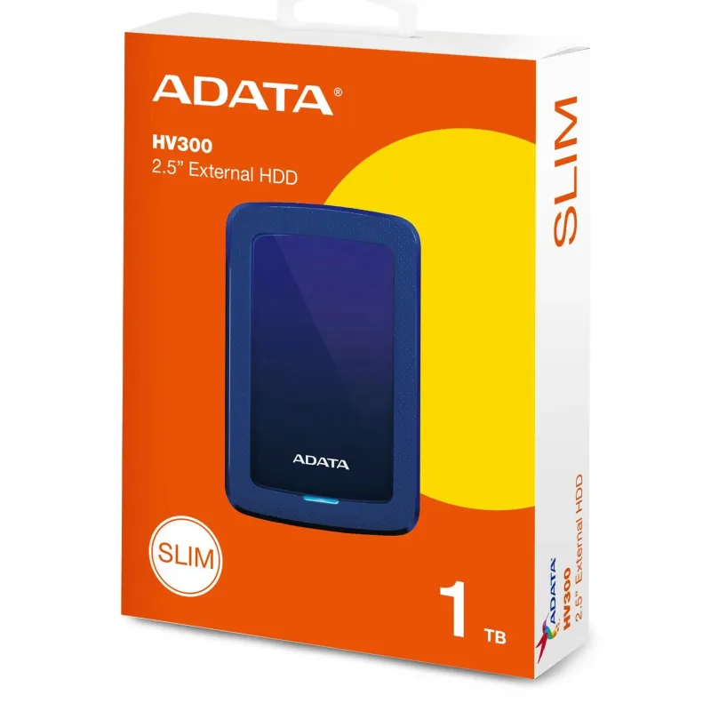 External HDD-ADATA-HV300-1TB-USB 3.1-Colour Blue-AHV300-1TU31-CBL