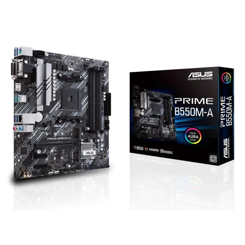 Mainboard-ASUS-AMD B550-SAM4-MicroATX-Memory DDR4-Memory slots 4-2xPCI-Express 3.0 1x-1xPCI-Express 4.0 16x-2xM.2-1x15pin