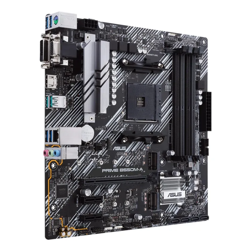Mainboard-ASUS-AMD B550-SAM4-MicroATX-Memory DDR4-Memory slots 4-2xPCI-Express 3.0 1x-1xPCI-Express 4.0 16x-2xM.2-1x15pin
