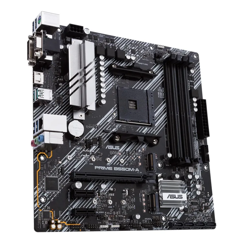 Mainboard-ASUS-AMD B550-SAM4-MicroATX-Memory DDR4-Memory slots 4-2xPCI-Express 3.0 1x-1xPCI-Express 4.0 16x-2xM.2-1x15pin