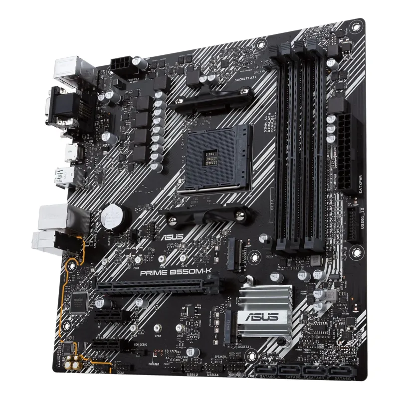 Asus - PRIME B550M-K - Processor family AMD - Processor socket AM4 - DDR4 - Memory slots 4 - Chipset AMD B - Micro ATX