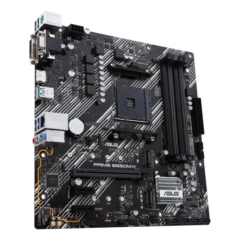 Asus - PRIME B550M-K - Processor family AMD - Processor socket AM4 - DDR4 - Memory slots 4 - Chipset AMD B - Micro ATX