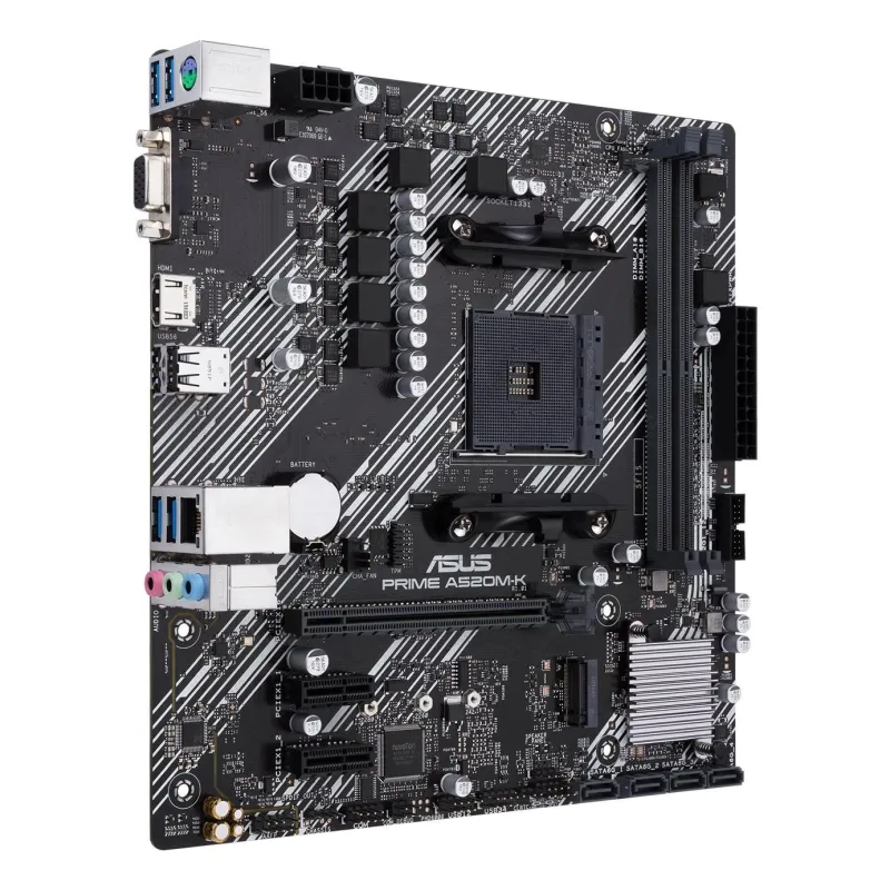 Mainboard-ASUS-AMD A520-SAM4-MicroATX-2xPCI-Express 3.0 1x-1xPCI-Express 3.0 16x-1xM.2-Memory DDR4-Memory slots 2-1x15pin