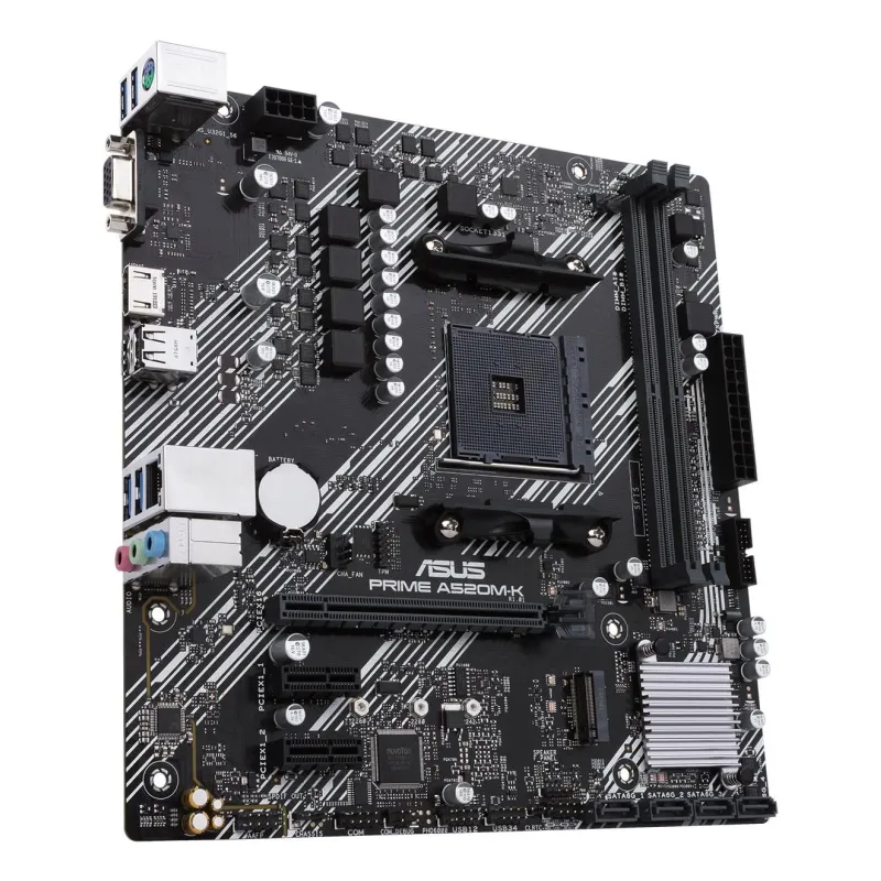 Mainboard-ASUS-AMD A520-SAM4-MicroATX-2xPCI-Express 3.0 1x-1xPCI-Express 3.0 16x-1xM.2-Memory DDR4-Memory slots 2-1x15pin