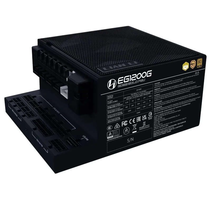 Power Supply-LIAN LI-EDGE GOLD 1200-1200 Watts-Efficiency 80 PLUS GOLD-PFC Active-G9P.EG1200G.BH00.EU