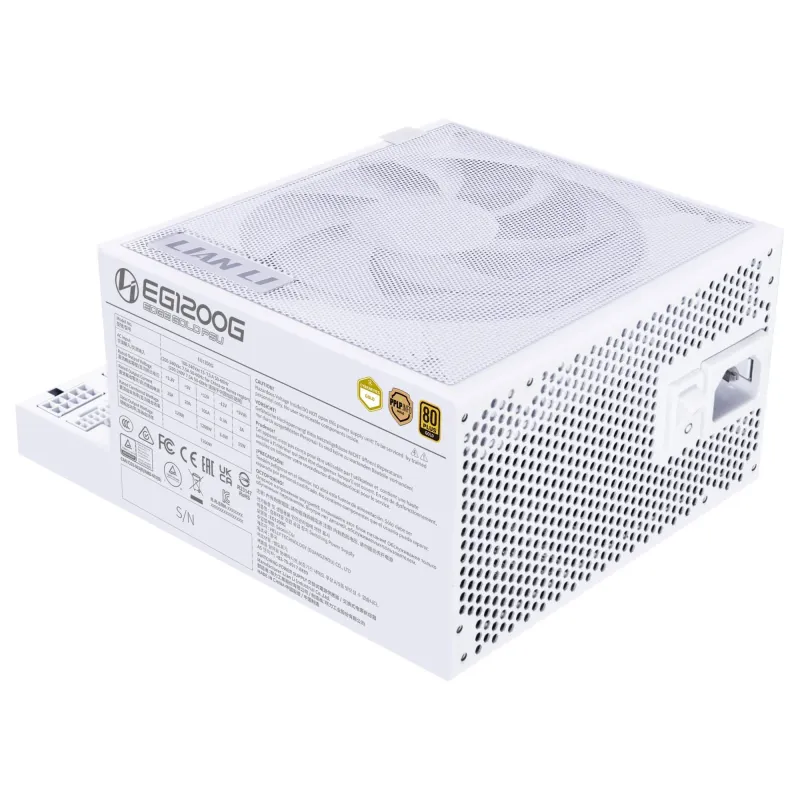 Power Supply-LIAN LI-EDGE GOLD 1200-1200 Watts-Efficiency 80 PLUS GOLD-PFC Active-G9P.EG1200G.WH00.EU