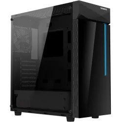 Case-GIGABYTE-C200 GLASS-MidiTower-Not included-ATX-MicroATX-MiniITX-Colour Black-GB-C200G