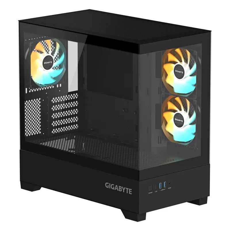 Case-GIGABYTE-C201 PANORAMIC-MidiTower-Case product features Rackmountable-Removeable HDD basket-Transparent panel-Not