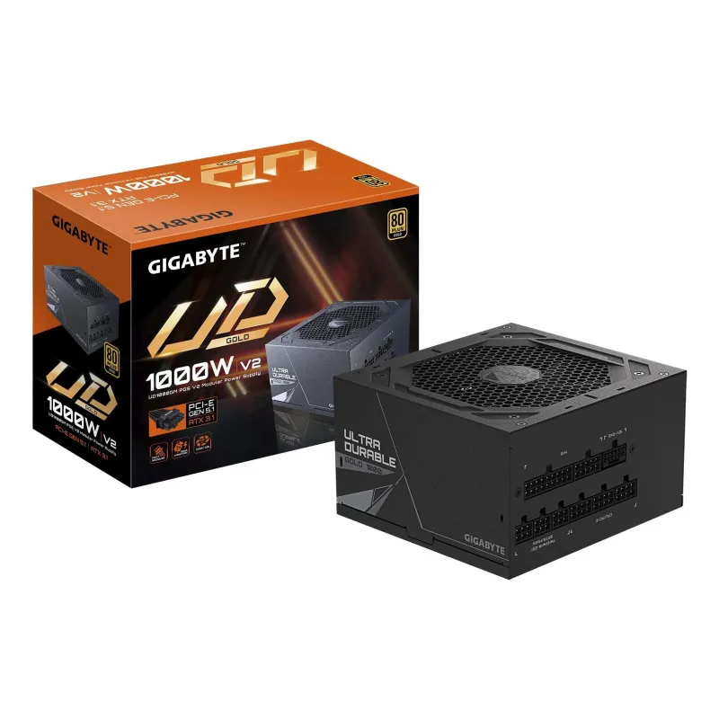 Power Supply-GIGABYTE-GP-UD1000GM-ATX 3.1-1000 Watts-Efficiency 80 PLUS GOLD-PFC Active-GP-UD1000GMPG5V2