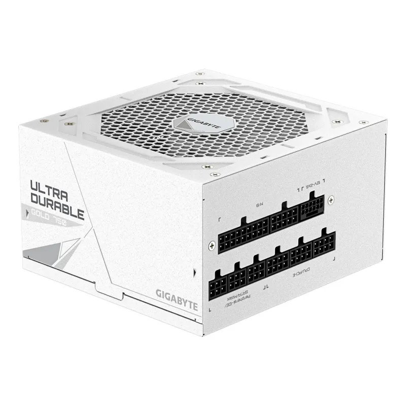 Power Supply-GIGABYTE-UD750GM PG5 ICE-ATX 3.1-750 Watts-Efficiency 80 PLUS GOLD-PFC Active-MTBF 100000 hours-GP-UD750GMPG5ICE