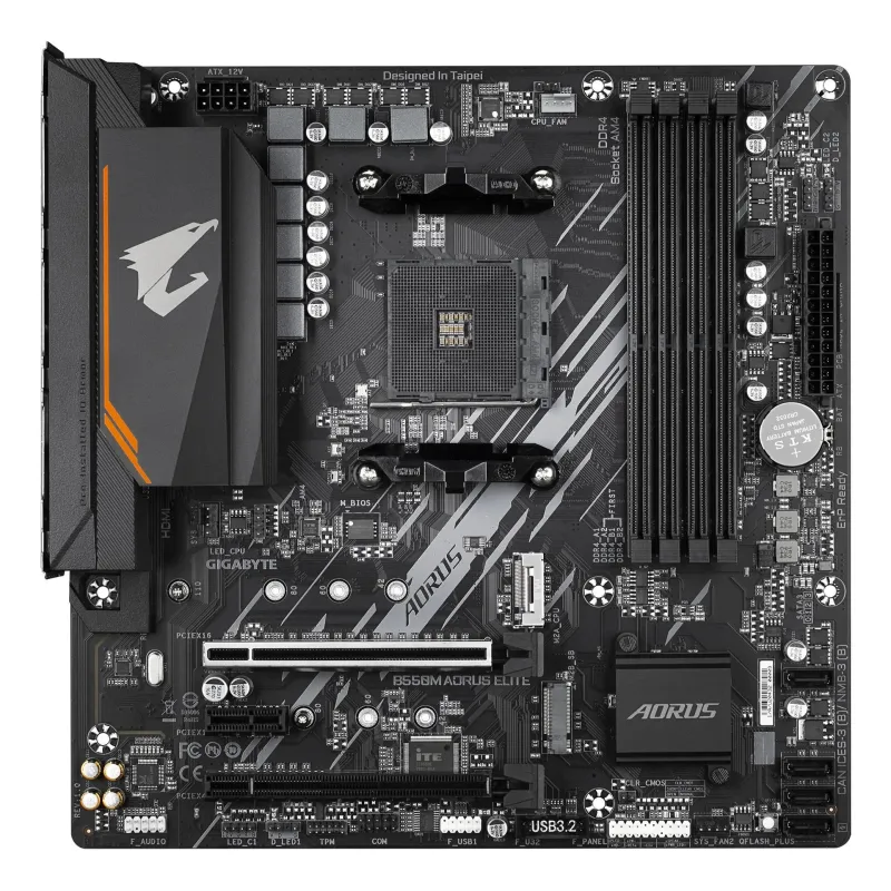 Mainboard-GIGABYTE-AMD B550-SAM4-Micro-ATX-Memory DDR4-Memory slots 4-1xPCI-Express 3.0 1x-1xPCI-Express 3.0 4x-1xPCI-Express
