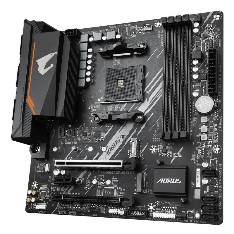 Mainboard-GIGABYTE-AMD B550-SAM4-Micro-ATX-Memory DDR4-Memory slots 4-1xPCI-Express 3.0 1x-1xPCI-Express 3.0 4x-1xPCI-Express