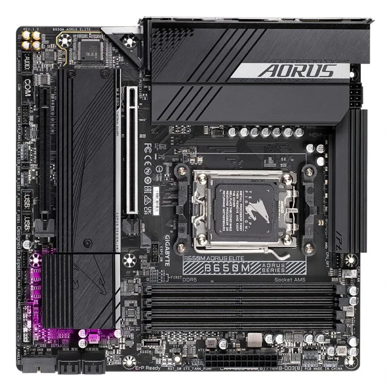Mainboard-GIGABYTE-AMD B650-SAM5-Micro-ATX-Memory DDR5-Memory slots 4-B650MAORUSELITE1.3