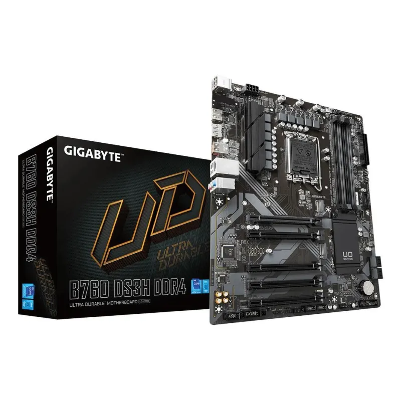 Mainboard-GIGABYTE-Intel B760 Express-LGA1700-ATX-Memory DDR4-Memory slots 4-4xPCI-Express 3.0 1x-1xPCI-Express 4.0
