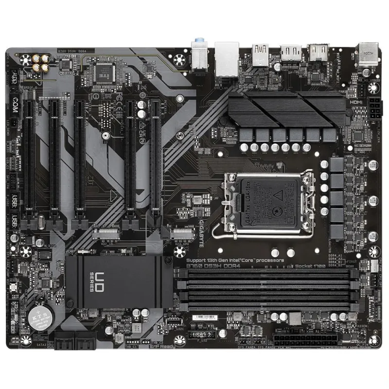 Mainboard-GIGABYTE-Intel B760 Express-LGA1700-ATX-Memory DDR4-Memory slots 4-4xPCI-Express 3.0 1x-1xPCI-Express 4.0