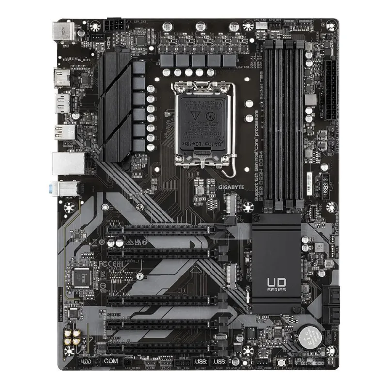 Mainboard-GIGABYTE-Intel B760 Express-LGA1700-ATX-Memory DDR4-Memory slots 4-4xPCI-Express 3.0 1x-1xPCI-Express 4.0