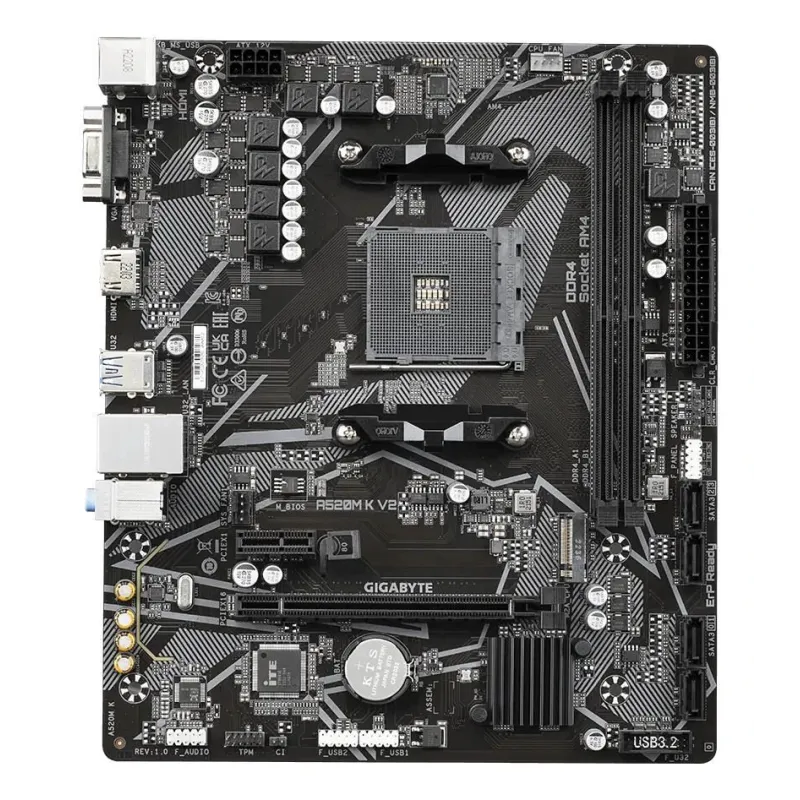 Mainboard-GIGABYTE-AMD A520-SAM4-Micro-ATX-Memory DDR4-Memory slots 2-1xPCI-Express 3.0 1x-1xPCI-Express 3.0 16x-1xM.2-1x15pin