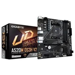 Gigabyte - A520M DS3H V2 - Processor family AMD - Processor socket AM4 - DDR4 DIMM - Memory slots 2 - Number of SATA connectors