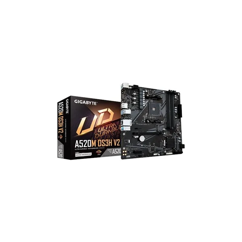 Mainboard-GIGABYTE-AMD A520-SAM4-Micro-ATX-Memory DDR4-Memory slots 4-A520MDS3HV2