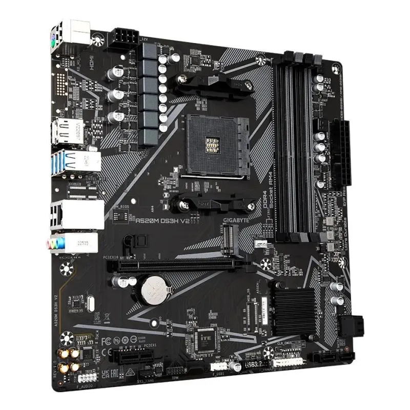 Mainboard-GIGABYTE-AMD A520-SAM4-Micro-ATX-Memory DDR4-Memory slots 4-A520MDS3HV2