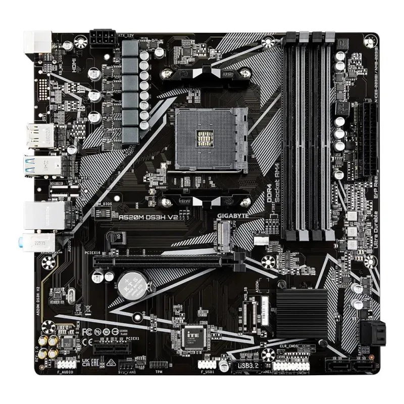 Mainboard-GIGABYTE-AMD A520-SAM4-Micro-ATX-Memory DDR4-Memory slots 4-A520MDS3HV2