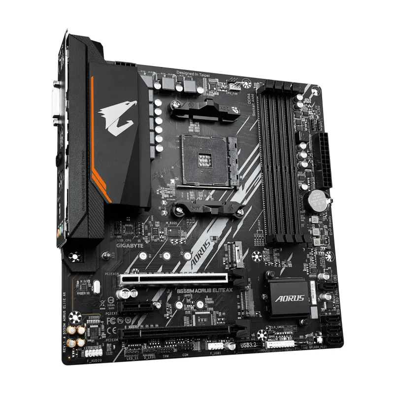 Mainboard-GIGABYTE-AMD B550-Socket AM4-micro ATX-RAM DDR4-SDRAM-4xSlots-Wi-Fi Yes-Bluetooth Yes-2xNumber of M.2 ,M, slots-B550M