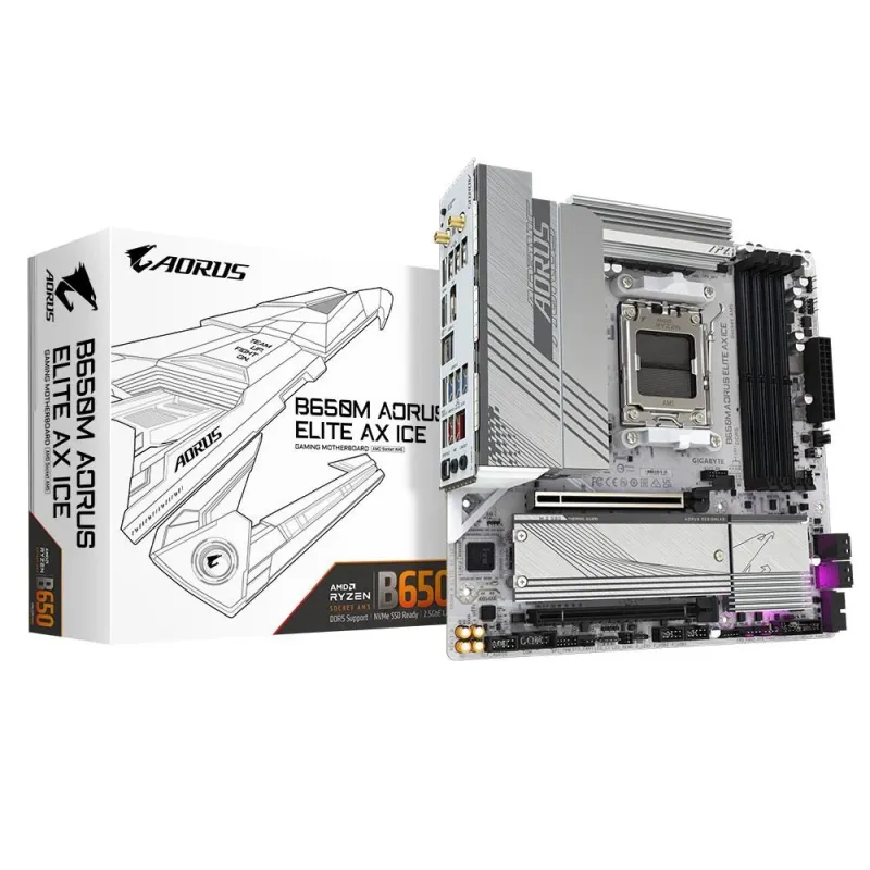 Mainboard-GIGABYTE-AMD B650-SAM5-Micro-ATX-Memory DDR5-Memory slots 4-B650MAELITEAXICE1.1