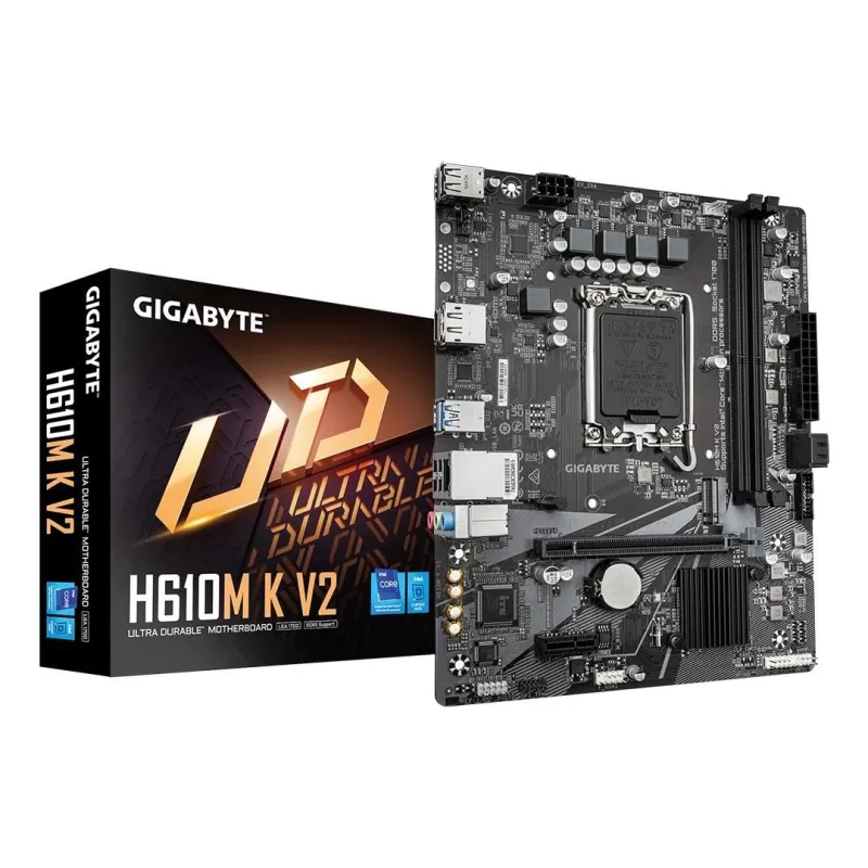 Mainboard-GIGABYTE-Intel H610-LGA1700-Micro-ATX-Memory DDR5-Memory slots 2-1xPCI-Express 3.0 1x-1xPCI-Express 4.0