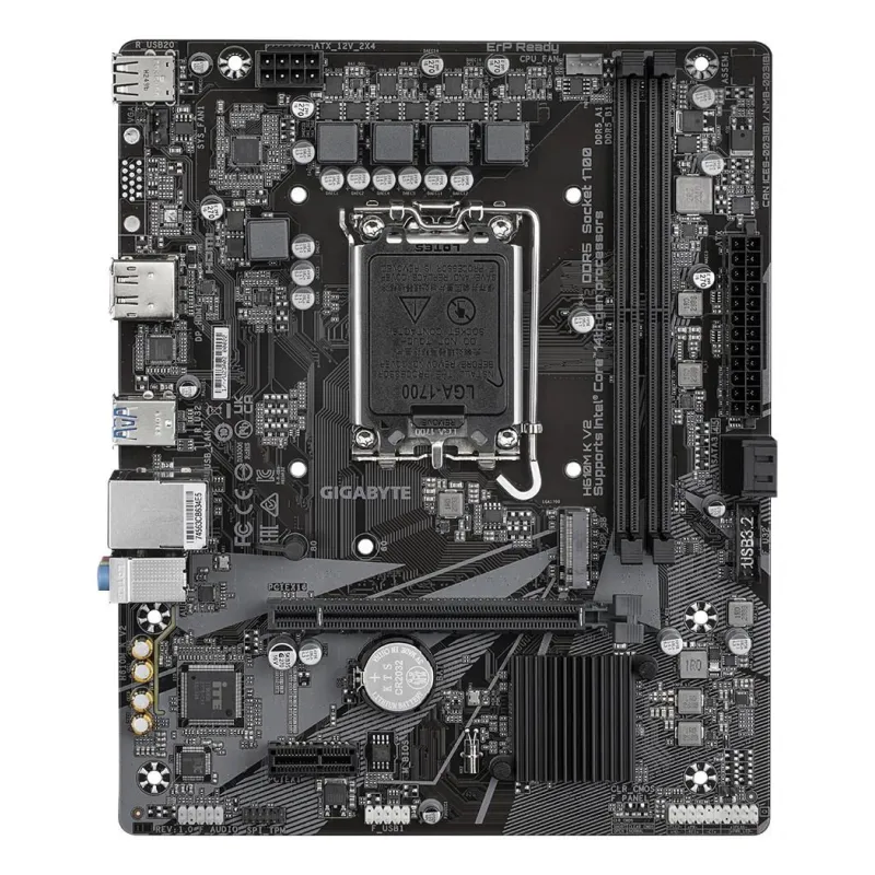 Mainboard-GIGABYTE-Intel H610-LGA1700-Micro-ATX-Memory DDR5-Memory slots 2-1xPCI-Express 3.0 1x-1xPCI-Express 4.0