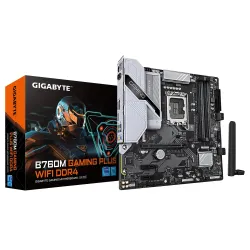 Mainboard-GIGABYTE-B760M GAMING PLUS WIFI DDR4 ,REV. 1.1,-Intel B760-LGA 1700-micro ATX-RAM DDR4-SDRAM-4xSlots-Wi-Fi