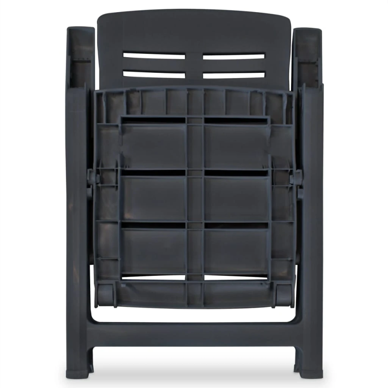 vidaXL atgāžami dārza krēsli, 2 gab., pelēka plastmasa