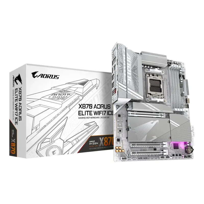 Mainboard-GIGABYTE-AMD X870-Socket AM5-ATX-RAM DDR5-SDRAM-4xSlots-On-board graphics card Yes-Wi-Fi Yes-Bluetooth Yes-4xNumber of