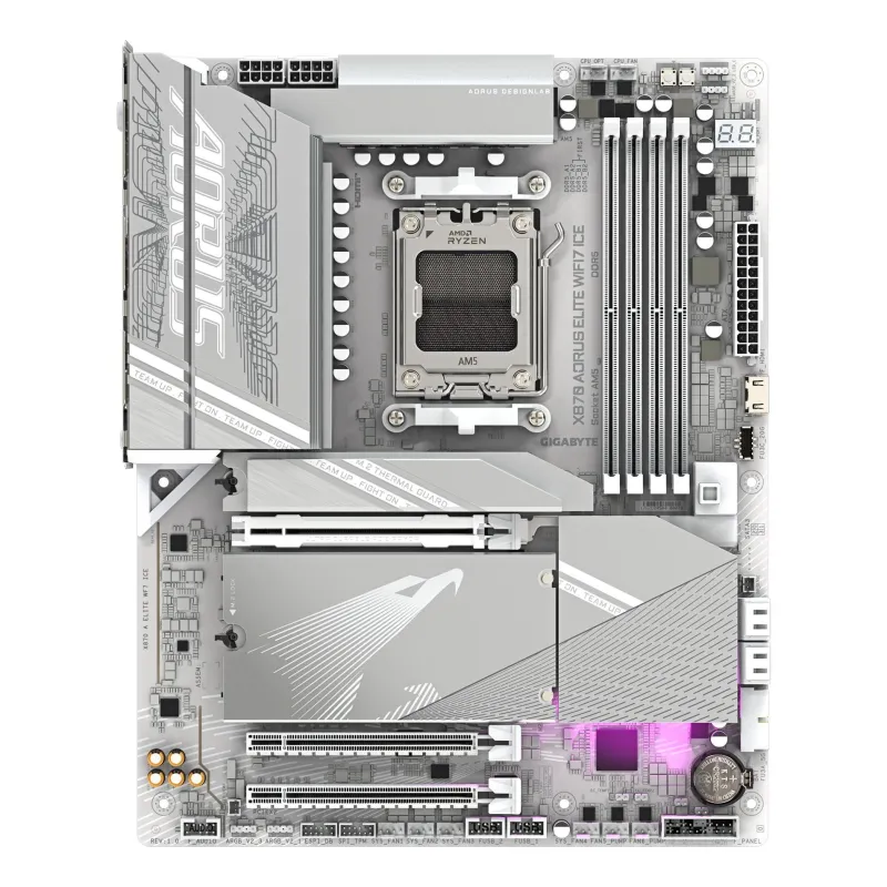 Mainboard-GIGABYTE-AMD X870-Socket AM5-ATX-RAM DDR5-SDRAM-4xSlots-On-board graphics card Yes-Wi-Fi Yes-Bluetooth Yes-4xNumber of