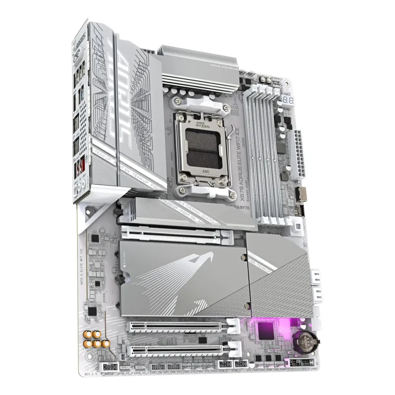 Mainboard-GIGABYTE-AMD X870-Socket AM5-ATX-RAM DDR5-SDRAM-4xSlots-On-board graphics card Yes-Wi-Fi Yes-Bluetooth Yes-4xNumber of