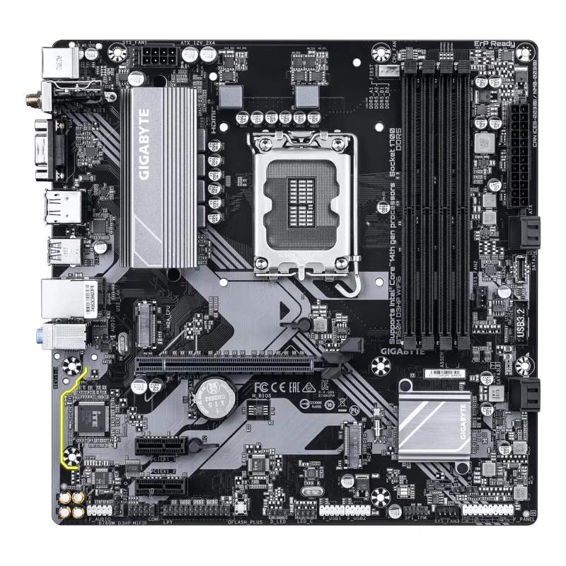Mainboard-GIGABYTE-Intel B760 Express-LGA1700-Micro-ATX-Memory DDR5-Memory slots 4-B760MD3HPWIFI61.0