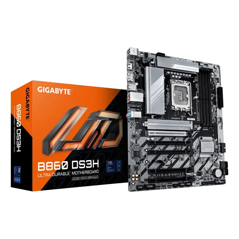 Mainboard-GIGABYTE-Intel B860 Express-LGA1851-ATX-Memory DDR5-Memory slots 4-4xPCI-Express 4.0 1x-1xPCI-Express 5.0